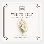 Witte Lelie Reeds Diffusor Label (Voorkant)