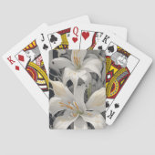 Witte Lelie retro bloemen Pokerkaarten (Achterkant)