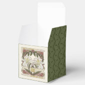 Witte Lelie:  stijl donkergroen patroonrug Bedankdoosjes (Geopend)