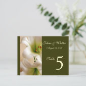 Witte Lelie Tafel Nummer Kaart (Staand voorkant)