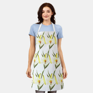 Witte lelie uit de vintage collectie schort