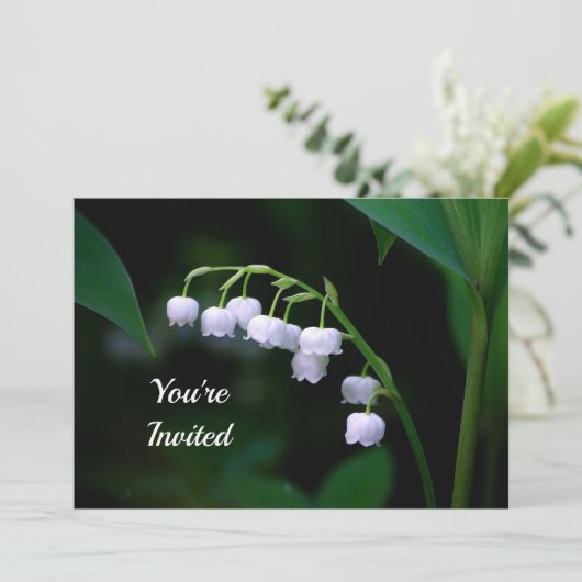  Witte Lelie van de Vallei Bloemen Verjaardag Kaart (Staand voorkant)