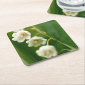 Witte Lelie van de vallei (Convallaria majalis) Kartonnen Onderzetters (Schuin)
