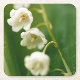 Witte Lelie van de vallei (Convallaria majalis) Kartonnen Onderzetters