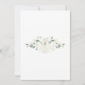 Witte Lelie Watercolor Save the Date Uitnodiging (Achterkant)