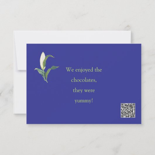 Witte lelie waterverf Flat Bedankt Card (Achterkant)