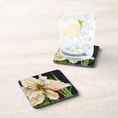 Witte lelie Waterverf Onderzetter (Rechterzijde)