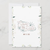 Witte lelie waterverf save the date uitnodiging (Voorkant)