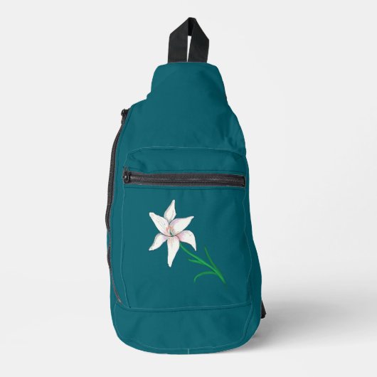 Witte leliebloem sling bag (Voorkant)