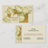  witte leliebloemen op maat bloemen visitekaartje (Voorkant / Achterkant)