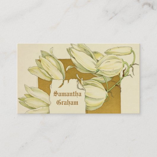  witte leliebloemen op maat bloemen visitekaartje (Voorkant)