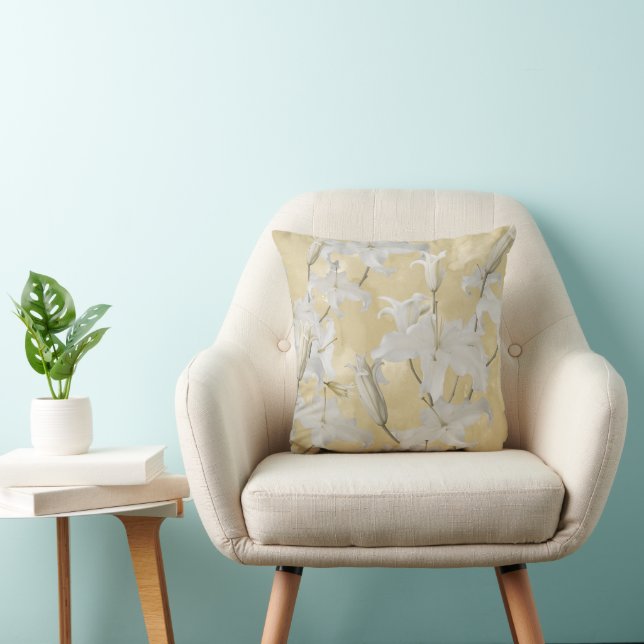 Witte leliebloesem Glam 3a Kussen (Stoel)