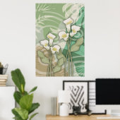 Witte lelies 60x90 cm poster (Thuiskantoor)