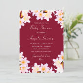 Witte lelies babyshower uitnodigingen met QR-code (Staand voorkant)