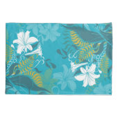 Witte Lelies Blauwe achtergrond Kussensloop (Achterkant)