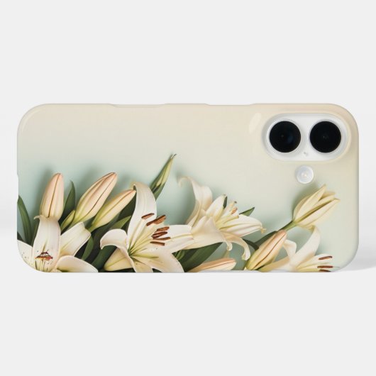 Witte Lelies Bloemen - iPhone / iPad case (Achterkant (horizontaal))