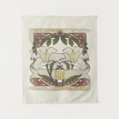 Witte lelies  bloemen vieren zuiverheid wandkleed (Voorkant)