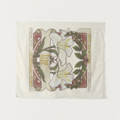 Witte lelies  bloemen vieren zuiverheid wandkleed (Voorkant (horizontaal))