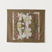 Witte lelies  bloemen vieren zuiverheid wandkleed (Voorkant (horizontaal))