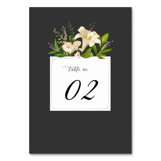 Witte Lelies Bruiloft Kaart (Achterkant)