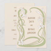 Witte Lelies Bruiloft Kaart (Voorkant / Achterkant)