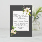 Witte Lelies Bruiloft Kaart (Staand voorkant)