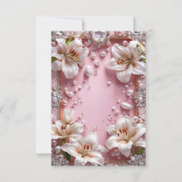 Witte lelies bruiloft lijst kaart