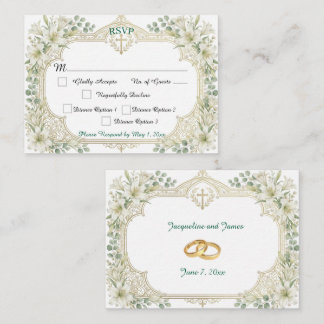 Witte Lelies Bruiloft RSVP Informatiekaartje
