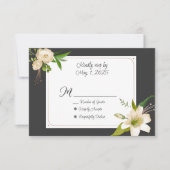 Witte Lelies Bruiloft RSVP Kaartje (Voorkant)
