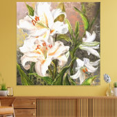 Witte lelies canvasprint canvas afdruk (Insitu (Woonkamer))