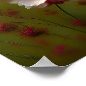 Witte lelies en rode wilde bloemen poster (Hoek)