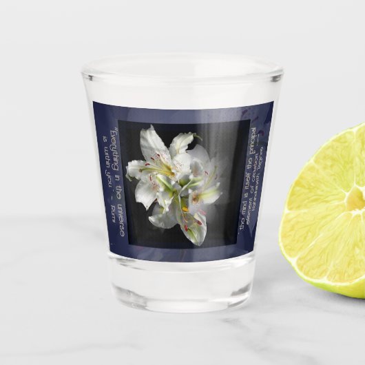 Witte Lelies Fantasie Shot Glas (Voorkant)