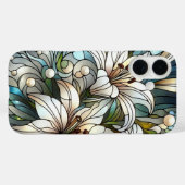 Witte lelies glas-in-lood-effect Case-Mate iPhone case (Achterkant (horizontaal))