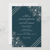 Witte Lelies Hand getrokken bruiloft uitnodiging (Voorkant)