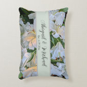 Witte lelies huwelijks koppel namen bloem accent kussen (Voorkant(Verticaal))