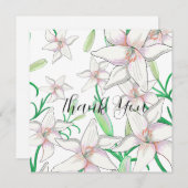 Witte Lelies Illustratie Bedankkaart (Voorkant / Achterkant)