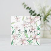 Witte Lelies Illustratie Bedankkaart (Staand voorkant)