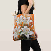 Witte lelies illustratie tote bag (Dichtbij)