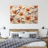 Witte lelies met gouden centra gestructureerde abs canvas afdruk (Insitu (Slaapkamer))