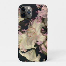 Witte lelies op donkere achtergrond bloemschilderk Case-Mate iPhone case