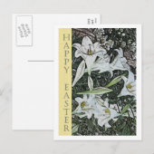 Witte lelies Paas Briefkaart (Voorkant / Achterkant)