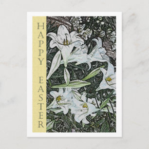 Witte lelies Paas Briefkaart