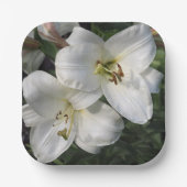 Witte lelies papieren bordje (Voorkant)