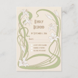 Witte Lelies RSVP-kaart RSVP Kaartje