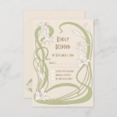 Witte Lelies RSVP-kaart RSVP Kaartje (Voorkant / Achterkant)