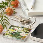 Witte lelies sleutelhanger (Voorkant Rechts)