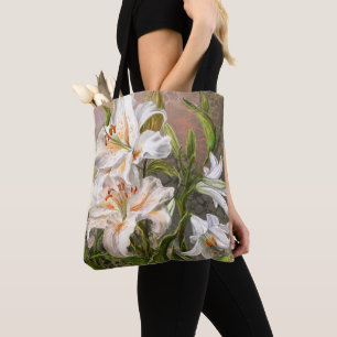 Witte Lelies Tote Tas