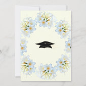 Witte Lelies Zwart Afstuderen Uitnodiging Sjabloon (Achterkant)