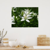 witte lentbloemen poster (Keuken)