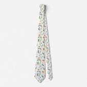 Witte Lente Bloemen Bloemmotief Stropdas (Voorkant)